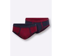 Slip WÄSCHEPUR, Herren, Gr. 7, 2 Stk., bunt (marine, dunkelrot), 100% Baumwolle, Unterhosen Slip (95403625-7) marine, dunkelrot