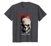 Slipknot .5 The Gray Chapter Skull T-Shirt, Kinder, Anthrazit Meliert, 128