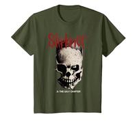 Slipknot .5 The Gray Chapter Skull T-Shirt, Kinder, Olivgrün, 116
