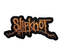 Slipknot Gewebtes Logo zum Aufbügeln, schwarz/orange, Einheitsgröße