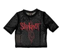Slipknot Mesh Crop Top T Shirt Band Logo Back Print Nue offiziell Damen Schwarz M