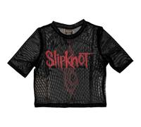 Slipknot Mesh Crop Top T Shirt Band Logo Back Print Nue offiziell Damen Schwarz XS