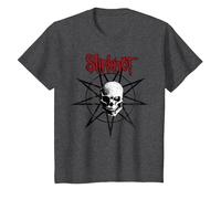 Slipknot Offizieller Totenkopf-Stern T-Shirt, Kinder, Anthrazit Meliert, 140