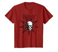 Slipknot Offizieller Totenkopf-Stern T-Shirt, Kinder, Cranberry, 116