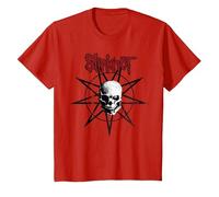 Slipknot Offizieller Totenkopf-Stern T-Shirt, Kinder, Rot, 116