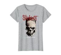 Slipknot Tribal Totenkopf auf der Rückseite T-Shirt, Damen, Grau Meliert, S