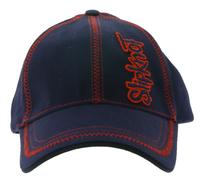 Slipknot Unisex Base Cap mit Bandschriftzug und Ziernähten Freizeit-Cap 3218SLP Blau/Rot