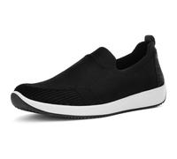 Slipper ARA "LISSABON", Damen, Gr. 5 (38), schwarz-weiß (schwarz, weiß), Textil, Veloursleder, unifarben, Basic, Schuhe Slipper, Slip-On-Sneaker, Schlupfschuh, Komfortschuh in Weite G (18121514-5) sch