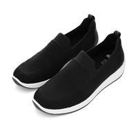 Slipper ARA "LISSABON", Damen, Gr. 6 (39), schwarz, weiß, Textil, Veloursleder, unifarben, Basic, Schuhe Slipper, Slip-On-Sneaker, Schlupfschuh, Komfortschuh in Weite G (18121514-6) schwarz, weiß