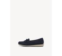 Tamaris COMFORT Damen Mokassins aus Leder mit Schleife, Blau (Navy Suede), 37 EU