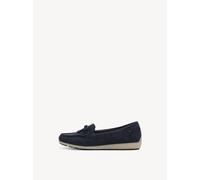 Tamaris Damen Mokassins Comfort M8460044 Leder mit Schleife Navy Suede Größe 39