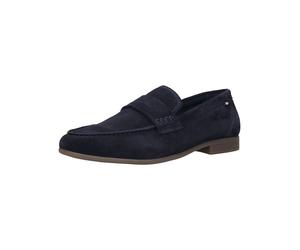 Slipper BUGATTI "bugatti Slipper Leder", Herren, Gr. 46, dunkelblau, Leder, Schuhe Slipper (87747204-46) dunkelblau