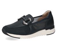 Slipper CAPRICE, Damen, Gr. 38, blau (dunkelblau kombiniert), Leder, Textil, Schuhe Slipper, Slip-on Sneaker, Freizeitschuh, Schlupfschuh mit Zierschnalle, Topseller (66114337-38)