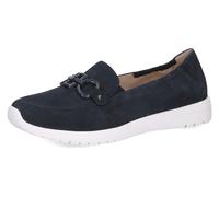 Slipper CAPRICE, Damen, Gr. 38, blau (dunkelblau), Veloursleder, Schuhe Slipper, Schlupfschuh, Freizeitschuh, Halbschuh mit schöner Zierschnalle (75379331-38)