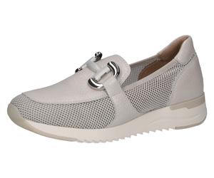 Slipper CAPRICE, Damen, Gr. 39, sanftes weiß, kombiniert, Leder, Textil, Schuhe Slipper, Sneaker, Freizeitschuh, Schlupfschuh mit Wechselfußbett in Weite G (18849625-39) sanftes weiß, kombiniert