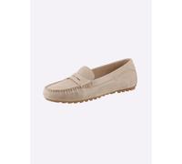 Slipper CAPRICE, Damen, Gr. 42, beige (sand), Veloursleder, Schuhe Slipper, Topseller (54982551-42) sand