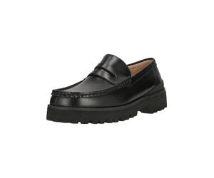 Slipper CLARKS "Yukoner Penny", Herren, Gr. 43, schwarz, Leder, Schuhe Slipper, mit toller Fersen-Struktur (48155223-43) schwarz