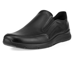 Slipper ECCO "IRVING", Herren, Gr. 50, schwarz, Glattleder, Schuhe Slipper, Business Schuh, Halbschuh mit praktischen Stretcheinsätzen (59334156-50) schwarz
