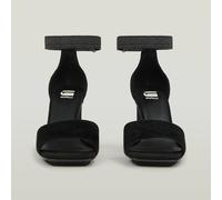 Slipper G-STAR "Darcy Velourleder-Sandalen", Damen, Gr. 39, schwarz, 85% Ziegenleder, 15% Textil, Schuhe Slipper (86573534-39) schwarz