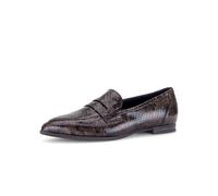 Slipper GABOR, Damen, Gr. 38, mocca, Leder, Reptilienprägung, Schuhe Slipper, Blockabsatz, Schlüpfschuh mit modischem Zierriegel, Weite G (=weit) (46403709-38) mocca