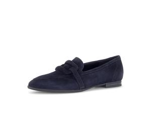 Slipper GABOR, Damen, Gr. 39, dunkelblau, Ziegenveloursleder, Schuhe Slipper, Blockabsatz, Pumps, Businessschuh mit eleganter Zierspange, G-Weite (94406807-39) dunkelblau