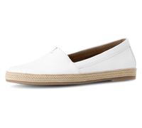 Slipper GABOR, Damen, Gr. 42, weiß, Kalbsleder, unifarben, Schuhe Slipper, Schlupfschuh, Bequemschuh, Flats mit jutebezogenem Plateau (68137550-42)