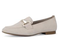 Slipper GABOR, Damen, Gr. 44, beige (hellbeige), Ziegenveloursleder, unifarben, Schuhe Slipper, Loafer, Halbschuh, Businessschuh mit edler Zierschnalle (50038626-44) hellbeige