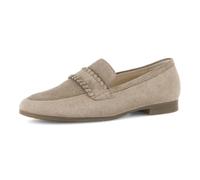 Slipper GABOR "FLORENZ", Damen, Gr. 40, beige, natur, Veloursleder, Schuhe Slipper, Blockabsatz, Schlupfschuh, Businessschuh mit Zierriegel, G-Weite (44658267-40) beige, natur