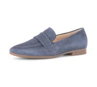 Slipper GABOR "FLORENZ", Herren, Gr. 40, blau, Veloursleder, Schuhe Slipper, Blockabsatz, Schlupfschuh, Businessschuh mit Zierriegel, G-Weite (60734116-40)