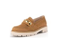 Slipper GABOR "Gabor Slipper Leder/Textil", Damen, Gr. 39, braun (hellbraun), Leder, Textil, Schuhe Slipper (34593561-39)