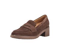 Pumps GABOR, Damen, Gr. 40, braun (dunkelbraun), Veloursleder, Schuhe Pumps, Blockabsatz, Businesschuh mit modischem Zierriegel, G-Weite (21584407-40) dunkelbraun