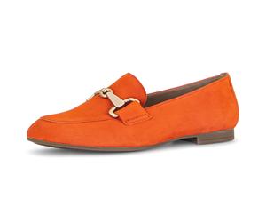Slipper GABOR, Herren, Gr. 36, orange, Ziegenveloursleder, unifarben, Schuhe Slipper, Loafer, Halbschuh, Businessschuh mit edler Zierschnalle (69221020-36)