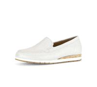 Slipper GABOR "Slipper Leder Reptiloptik", Damen, Gr. 35,5, gold, Schuhe Slipper (31376409-35,5) gold