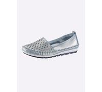 Slipper GEMINI, Damen, Gr. 37, blau (eisblau, meliert), Glattleder, Schuhe Slipper (58289746-37) eisblau, meliert