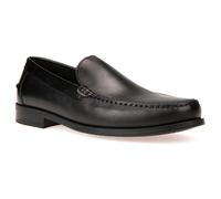 Slipper GEOX "U NEW DAMON A", Herren, Gr. 39, schwarz, Leder, Schuhe Slipper, Business Schuh, Loafer mit Blockabsatz (49462624-39) schwarz