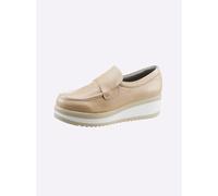 Slipper HEINE, Damen, Gr. 36, beige (sand), Leder, Schuhe Slipper (99599925-36) sand