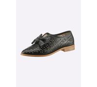 Slipper HEINE, Damen, Gr. 38, schwarz, Leder, Schuhe Slipper (98834824-38) schwarz