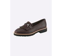 Slipper HEINE, Damen, Gr. 39, braun, Leder, Veloursleder, Schuhe Slipper (96352416-39) braun