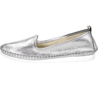 Slipper HEINE, Damen, Gr. 39, silber (silberfarben), Glattleder, Leder, Schuhe Slipper (92850136-39) silberfarben