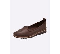 Slipper HEINE, Damen, Gr. 40, braun (dunkelbraun), Leder, Schuhe Slipper (48609818-40) dunkelbraun