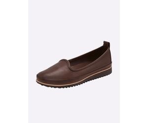 Slipper HEINE, Damen, Gr. 40, braun (dunkelbraun), Leder, Schuhe Slipper (48609818-40) dunkelbraun