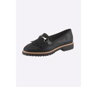 Slipper HEINE, Damen, Gr. 40, schwarz, Leder, Veloursleder, Schuhe Slipper (62263218-40) schwarz