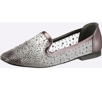 Slipper HEINE, Damen, Gr. 40, silber (anthrazit), Textil, Schuhe Slipper (20708333-40) anthrazit