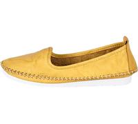 Slipper HEINE, Damen, Gr. 41, gelb, Glattleder, Leder, Schuhe Slipper (36807850-41) gelb