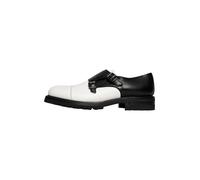 Slipper HENRY STEVENS "Barkley CDM Businessschuh", Herren, Gr. 42,5, schwarz (schwarz, weiß), Leder, Schuhe Slipper, Herren Slipper Lederschuhe handgefertigt, Anzugschuhe (38954048-42,5) schwarz, weiß