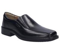 Slipper JOSEF SEIBEL "Elliot 02", Damen, Gr. 42, schwarz, Leder, Schuhe Slipper, Anzugschuh, Schlupfschuh, Businessschuh mit praktischem Gummizug (48304317-42) schwarz