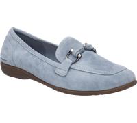 Slipper JOSEF SEIBEL "Fenja 34", Damen, Gr. 40, skyblau, Veloursleder, Schuhe Slipper, Schlupfschuh, Businessschuh, Komfortschuh in Weite G (=weit) (66523601-40) skyblau