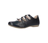 Riemchenballerina JOSEF SEIBEL "Fiona 04", Damen, Gr. 38, blau (dunkelblau), Leder, Schuhe Riemchenballerina, Slipper, Komfortschuh mit raffiniertem Gummizug, Weite G (=weit) (36419457-38) dunkelblau