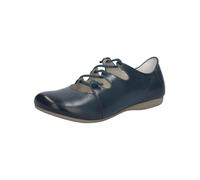 Riemchenballerina JOSEF SEIBEL "Fiona 04", Damen, Gr. 38, petrol, Leder, Schuhe Riemchenballerina, Slipper, Komfortschuh mit raffiniertem Gummizug, Weite G (=weit) (15618612-38) petrol