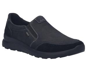 Slipper JOSEF SEIBEL "Marley 52", Herren, Gr. 45, schwarz, Nubukleder, Veloursleder, Schuhe Slipper, Slip On-Sneaker, Schlupfschuh mit TEX-Ausstattung, G-Weite (57426911-45) schwarz